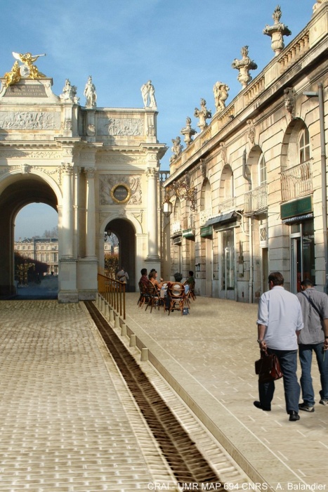 Variante des trottoirs Héré entre Place Stanislas et Place Carrière